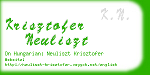 krisztofer neuliszt business card